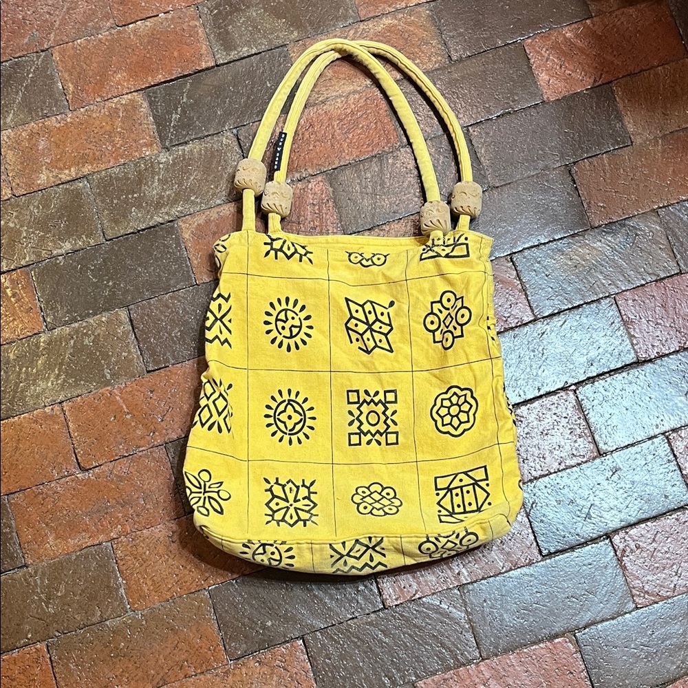 Yellow Patterned large beach Tote Bag 1326